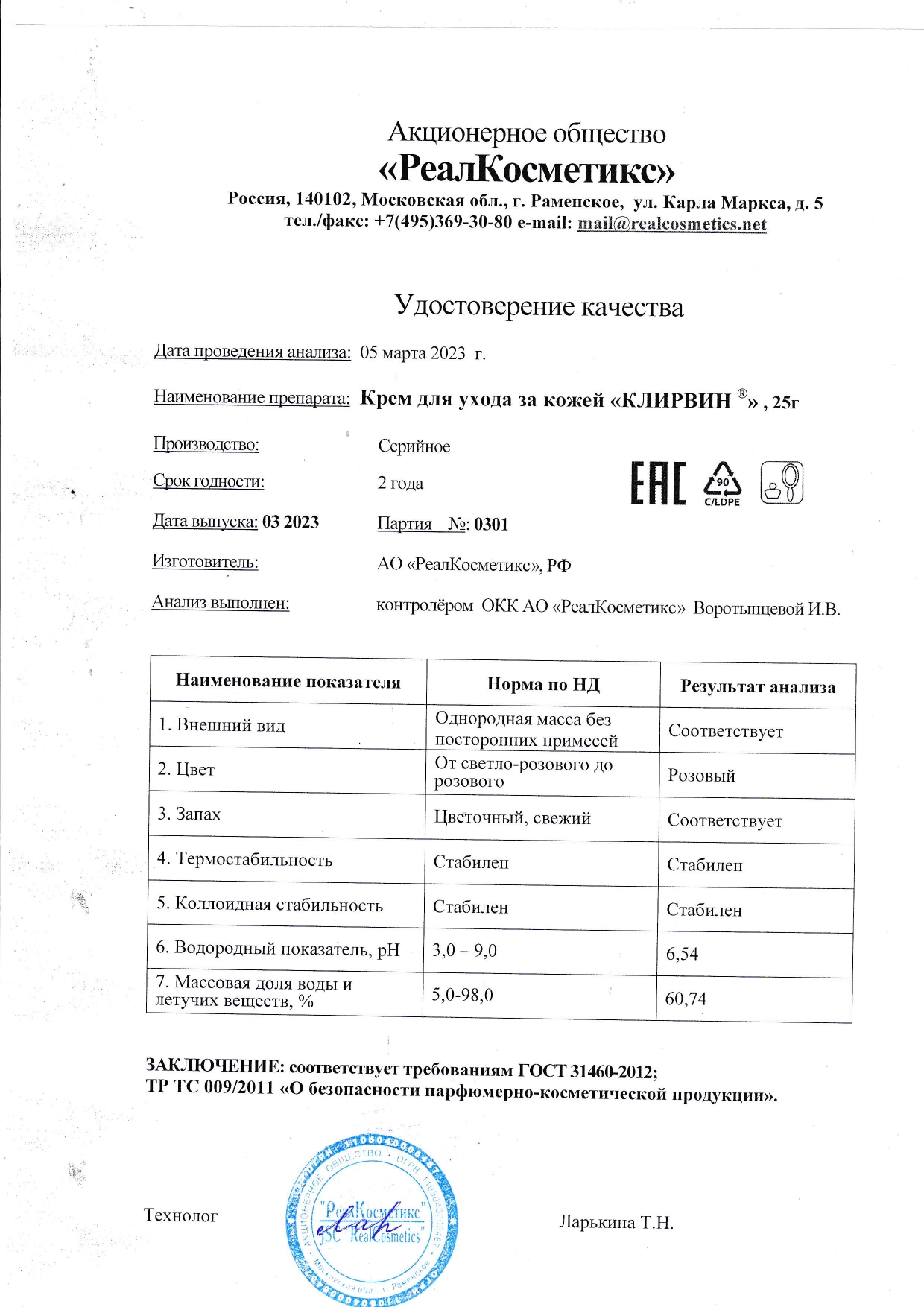 Паспорт №0320230301